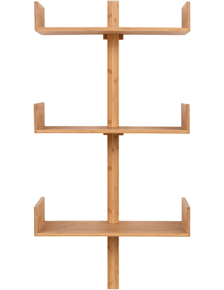 Étagère murale moderne 3 niveaux Bambou Naturel Villa - 1