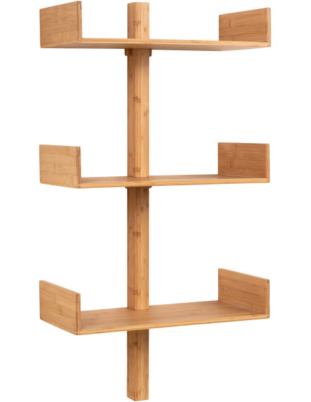 Étagère murale moderne 3 niveaux Bambou Naturel Villa - 4