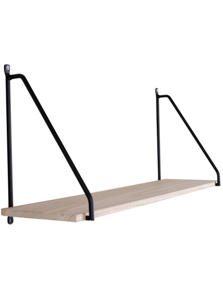 Étagère murale suspendue Bois Naturel Métal Noir Arnhem - 1