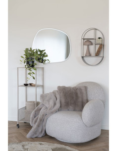 Étagère murale moderne ovale 4 niveaux Métal Gris clair Feira - 2