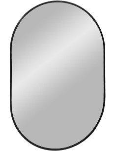 Miroir mural moderne Ovale 50x80 Métal Noir Madrid - 1