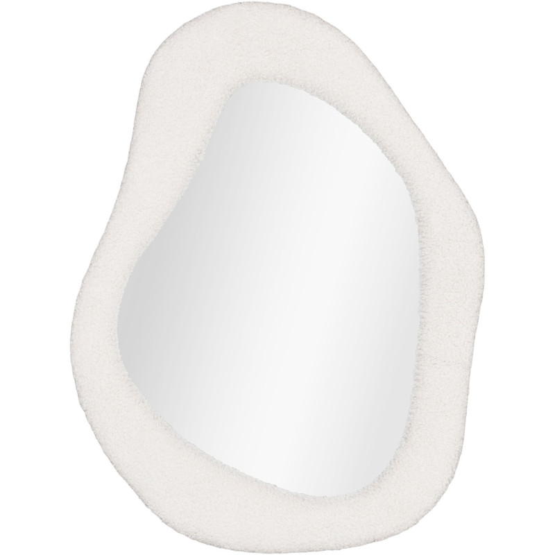 Miroir mural bouclette Organique 46x61 Tissu Blanc Bouclé Bosa - 1