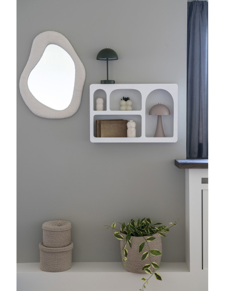 Miroir mural bouclette Organique 46x61 Tissu Blanc Bouclé Bosa - 2