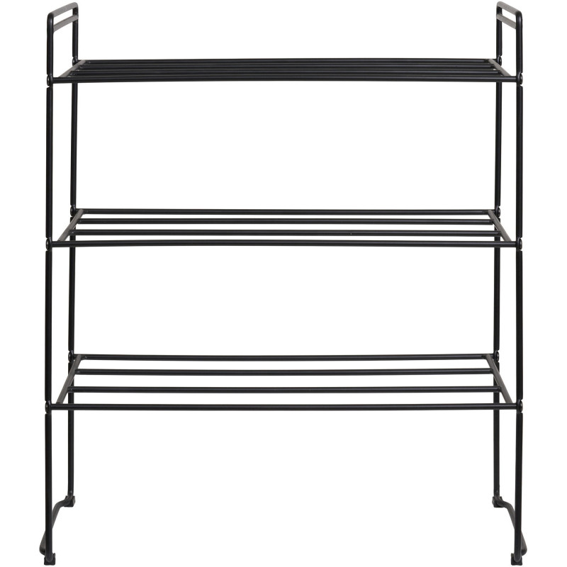 Étagère à chaussures moderne 3 niveaux Métal Noir Swansea - 2