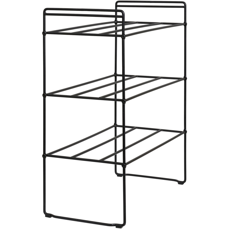 Étagère à chaussures moderne 3 niveaux Métal Noir Swansea - 3