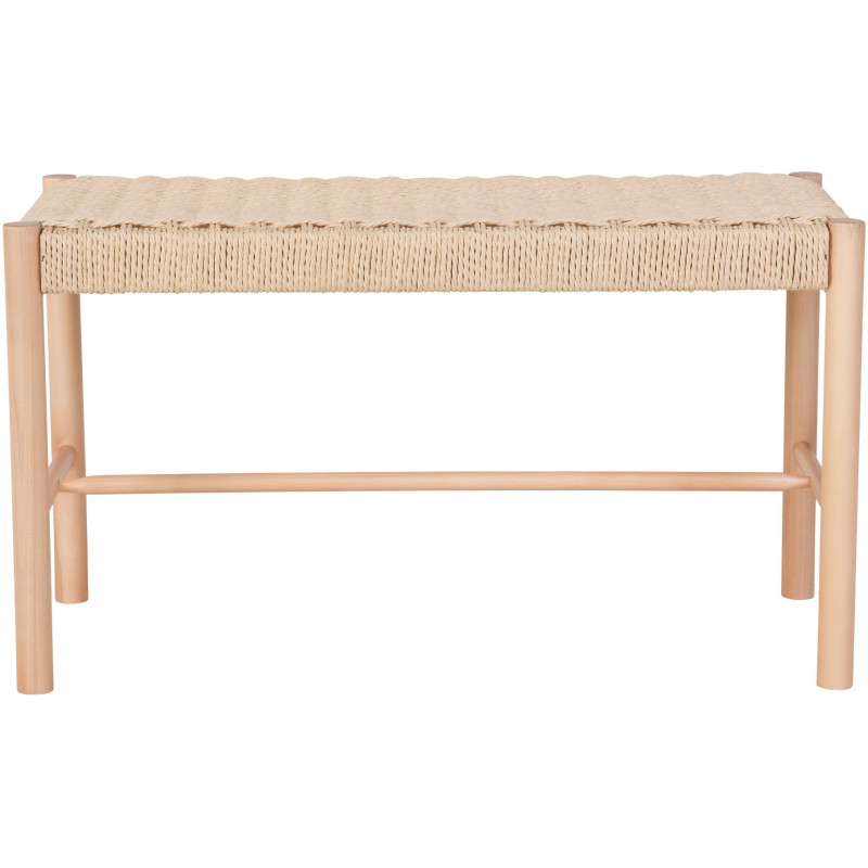 Banc d'entrée moderne 2 places Corde en papier tressé Bois de peuplier Naturel Abano - 3