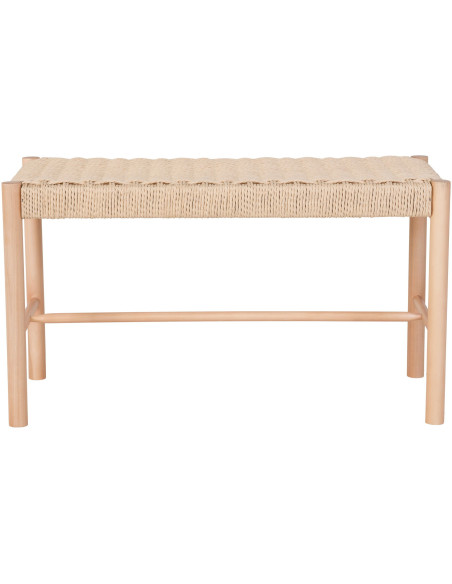 Banc d'entrée moderne 2 places Corde en papier tressé Bois de peuplier Naturel Abano - 3