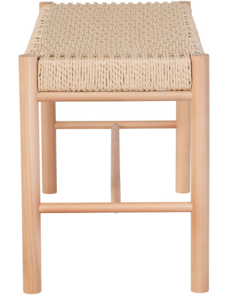 Banc d'entrée moderne 2 places Corde en papier tressé Bois de peuplier Naturel Abano - 4