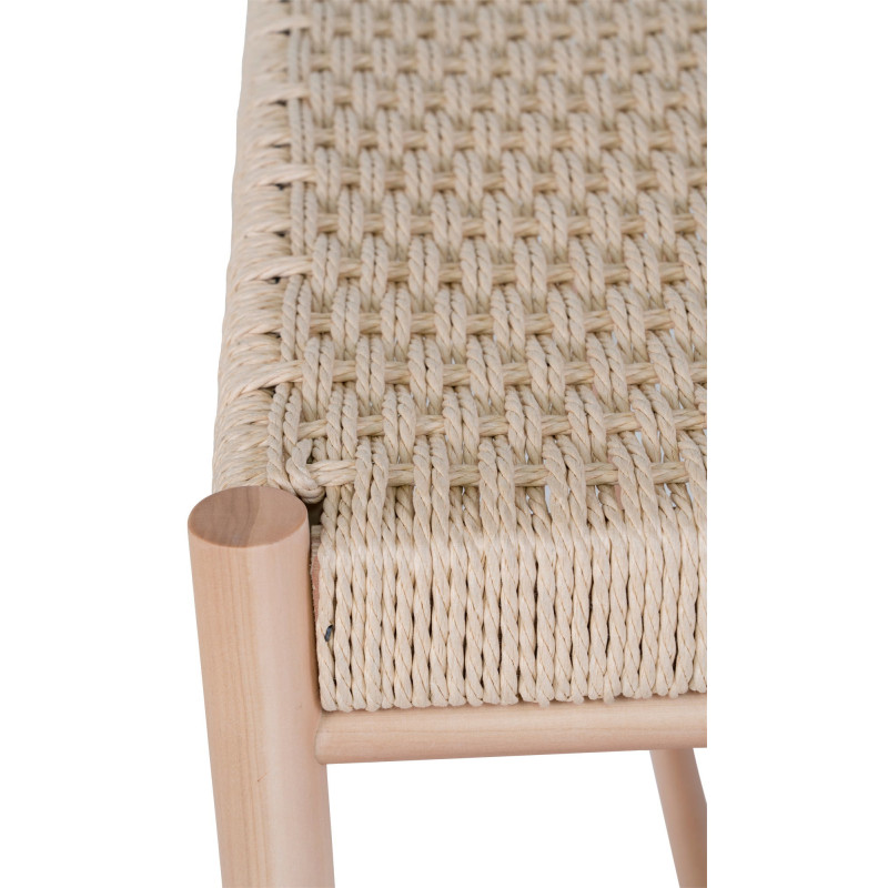 Banc d'entrée moderne 2 places Corde en papier tressé Bois de peuplier Naturel Abano - 5
