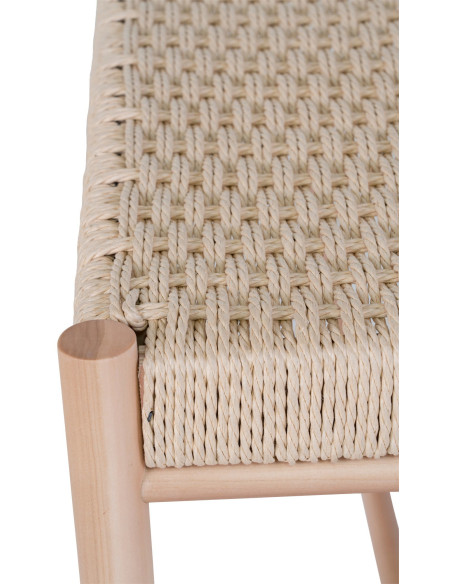 Banc d'entrée moderne 2 places Corde en papier tressé Bois de peuplier Naturel Abano - 5