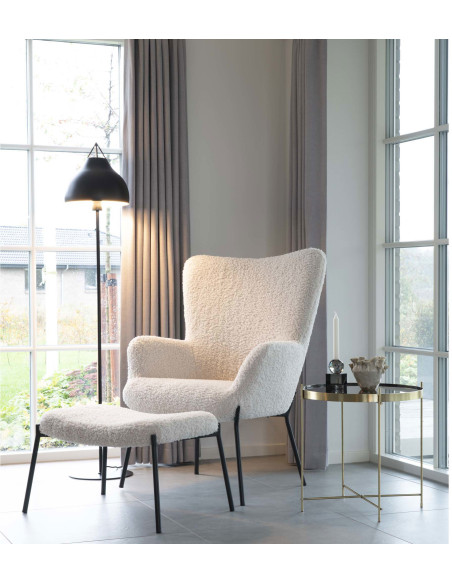 Table d'appoint moderne Ronde Métal Doré Effet laiton Verre Venezia - 5