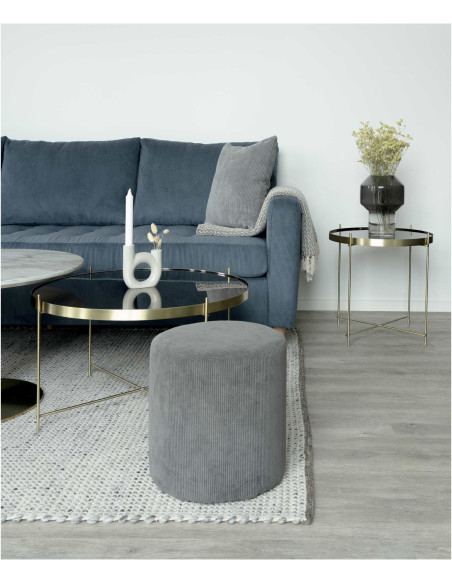 Table d'appoint moderne Ronde Métal Doré Effet laiton Verre Venezia - 6