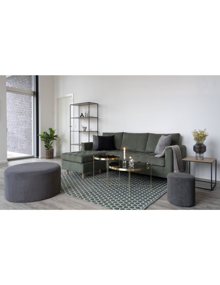 Table d'appoint moderne Ronde Métal Doré Effet laiton Verre Venezia - 7