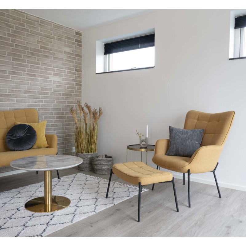 Table d'appoint moderne Ronde Métal Doré Effet laiton Verre Venezia - 8