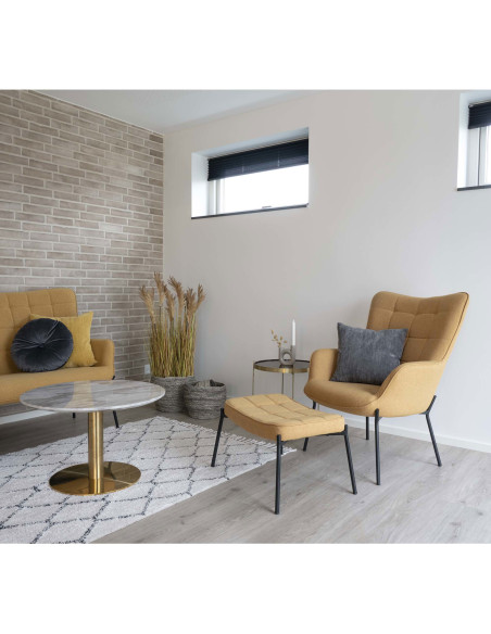 Table d'appoint moderne Ronde Métal Doré Effet laiton Verre Venezia - 8