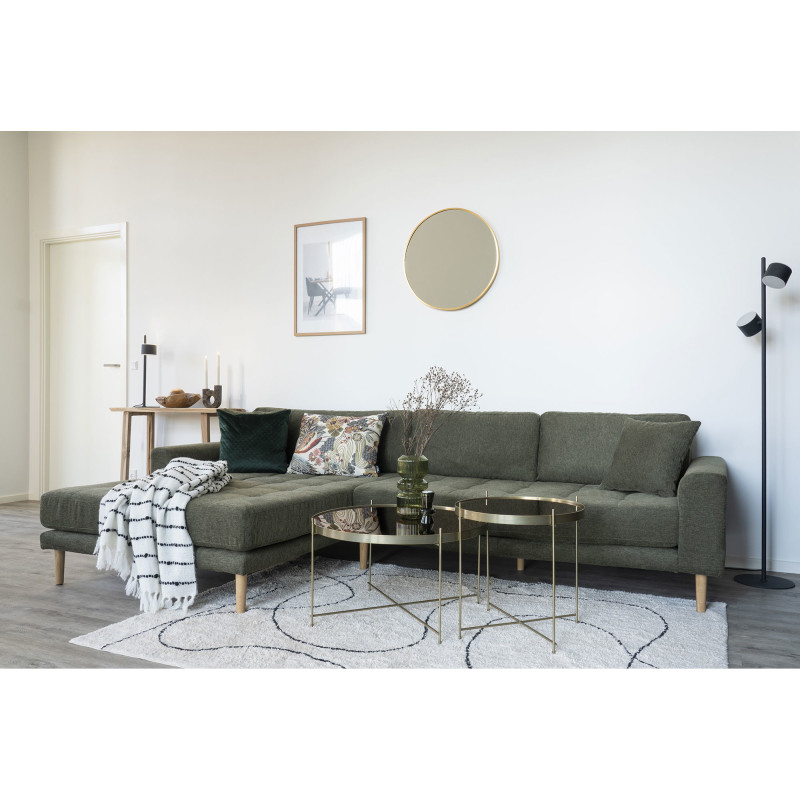 Table d'appoint moderne Ronde Métal Doré Effet laiton Verre Venezia - 10