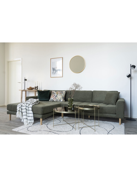 Table d'appoint moderne Ronde Métal Doré Effet laiton Verre Venezia - 10