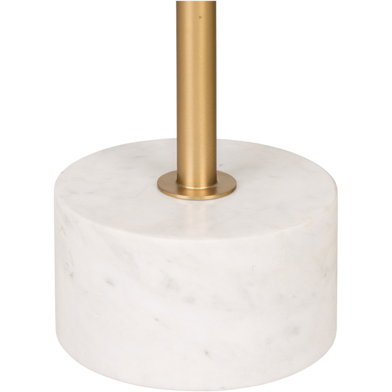 Table d'appoint moderne chic Ronde Métal Doré Effet laiton Marbre Blanc Lecco - 3