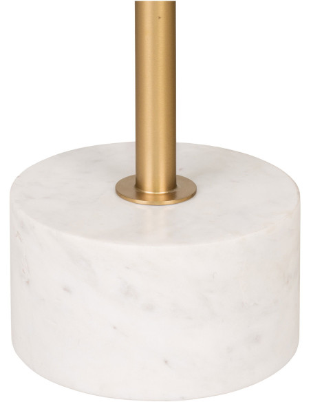 Table d'appoint moderne chic Ronde Métal Doré Effet laiton Marbre Blanc Lecco - 3