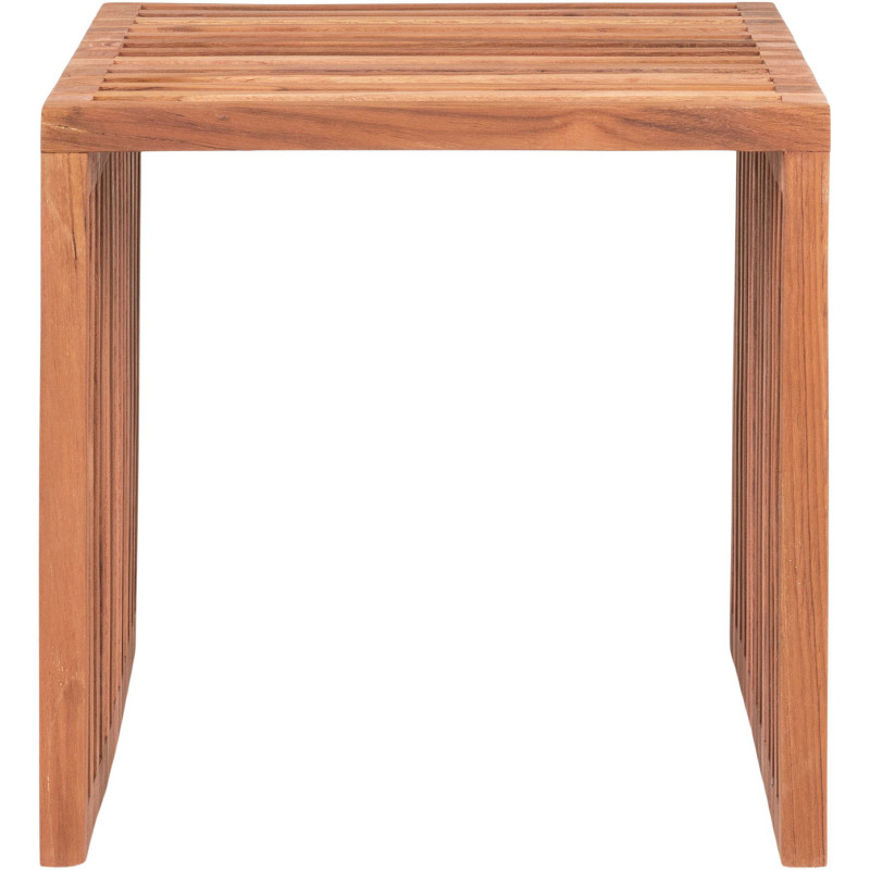 Table d'appoint moderne Carrée Bois de teck Naturel Pego - 2