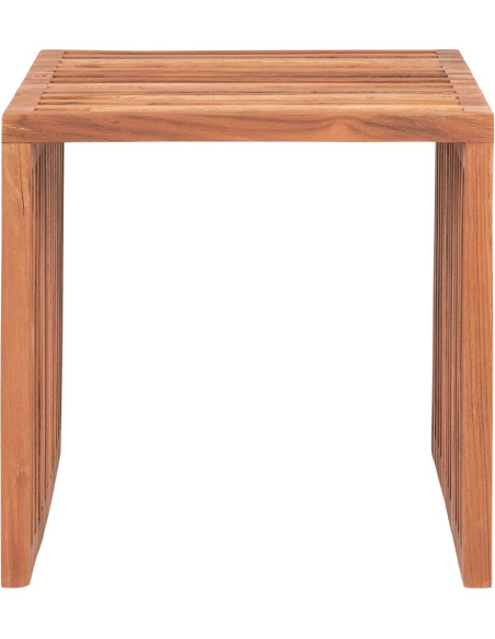 Table d'appoint moderne Carrée Bois de teck Naturel Pego - 2