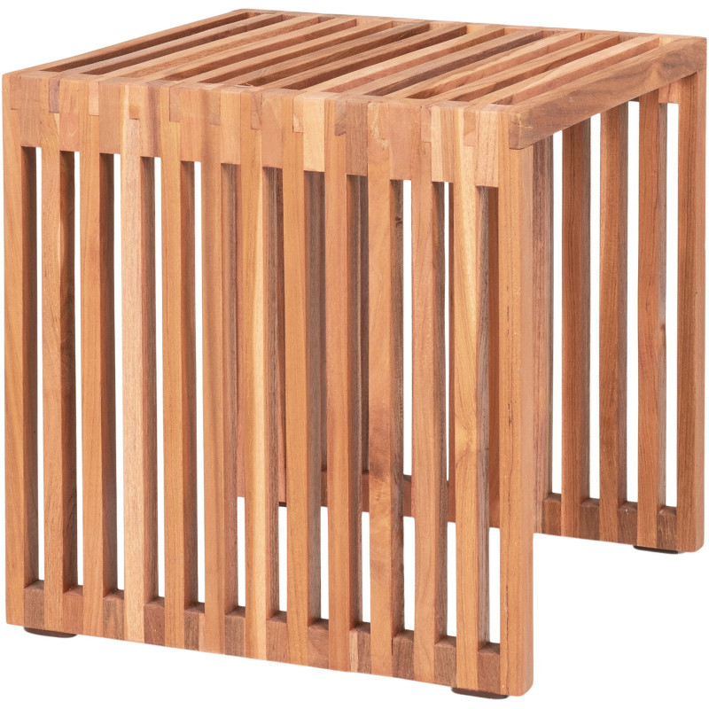 Table d'appoint moderne Carrée Bois de teck Naturel Pego - 3