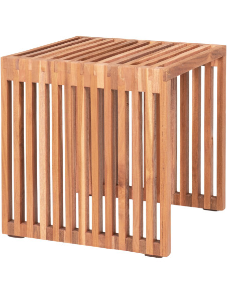 Table d'appoint moderne Carrée Bois de teck Naturel Pego - 3