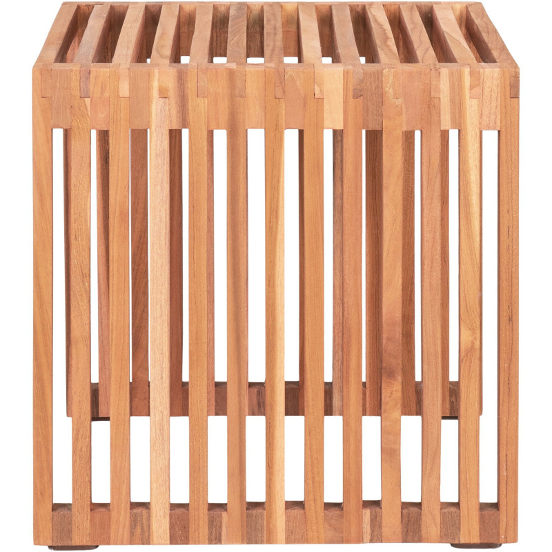 Table d'appoint moderne Carrée Bois de teck Naturel Pego - 4