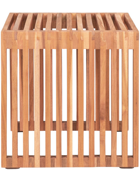 Table d'appoint moderne Carrée Bois de teck Naturel Pego - 4
