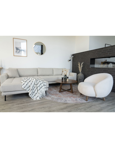 Table basse moderne Ronde Bois MDF Marron Effet noyer Hellrup - 6