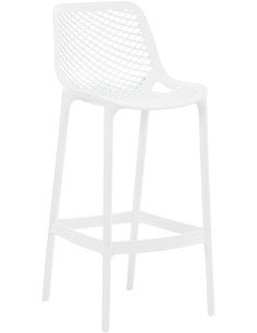 Tabouret de bar Avec dossier Stephen en Polypropylène Blanc - 1