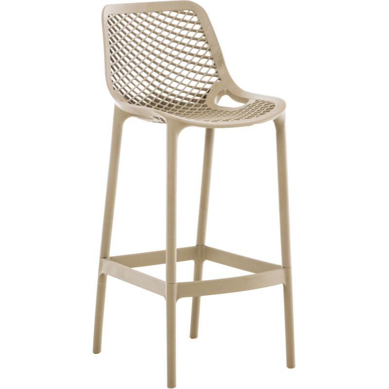 Tabouret de bar Avec dossier Stephen en Polypropylène Mastic - 1