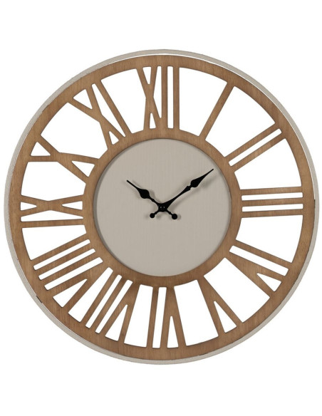 Horloge murale moderne Ronde 57 cm en Bois MDF Métal Naturel Escalona - 1
