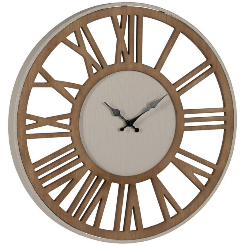 Horloge murale moderne Ronde 57 cm en Bois MDF Métal Naturel Escalona - 2