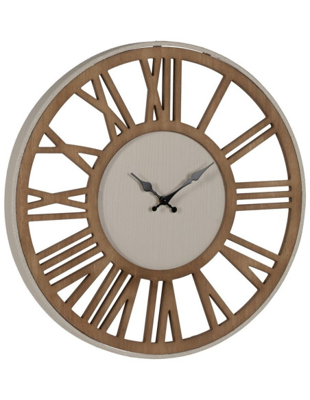 Horloge murale moderne Ronde 57 cm en Bois MDF Métal Naturel Escalona - 2