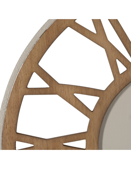 Horloge murale moderne Ronde 57 cm en Bois MDF Métal Naturel Escalona - 4