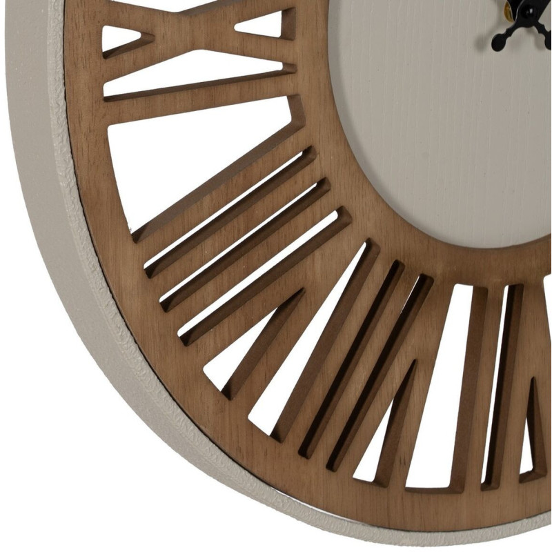 Horloge murale moderne Ronde 57 cm en Bois MDF Métal Naturel Escalona - 6