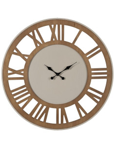 Grande Horloge murale moderne Ronde 68 cm en Bois MDF Métal Naturel Escalona - 1