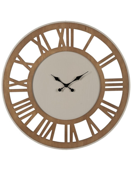 Grande Horloge murale moderne Ronde 68 cm en Bois MDF Métal Naturel Escalona - 1