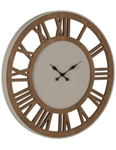 Grande Horloge murale moderne Ronde 68 cm en Bois MDF Métal Naturel Escalona - 2