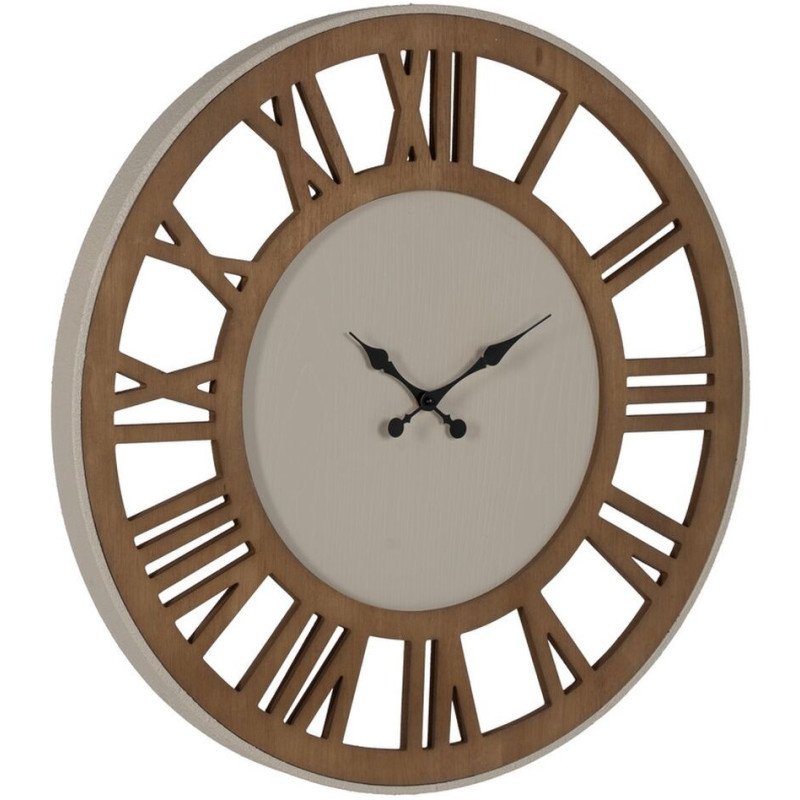 Grande Horloge murale moderne Ronde 68 cm en Bois MDF Métal Naturel Escalona - 2