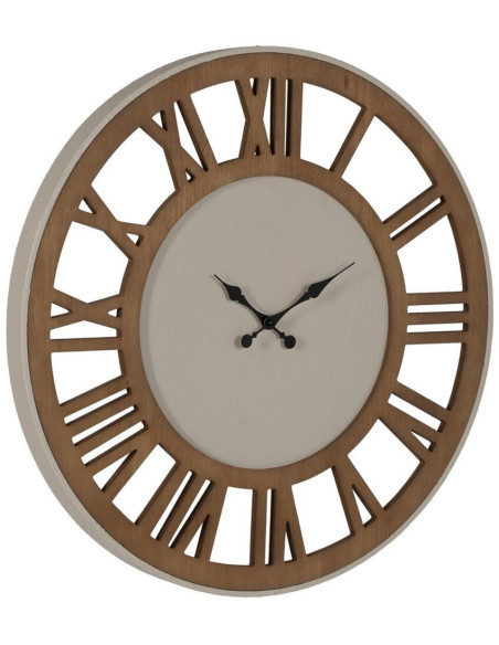 Grande Horloge murale moderne Ronde 68 cm en Bois MDF Métal Naturel Escalona - 2