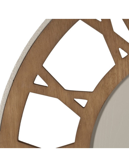 Grande Horloge murale moderne Ronde 68 cm en Bois MDF Métal Naturel Escalona - 4