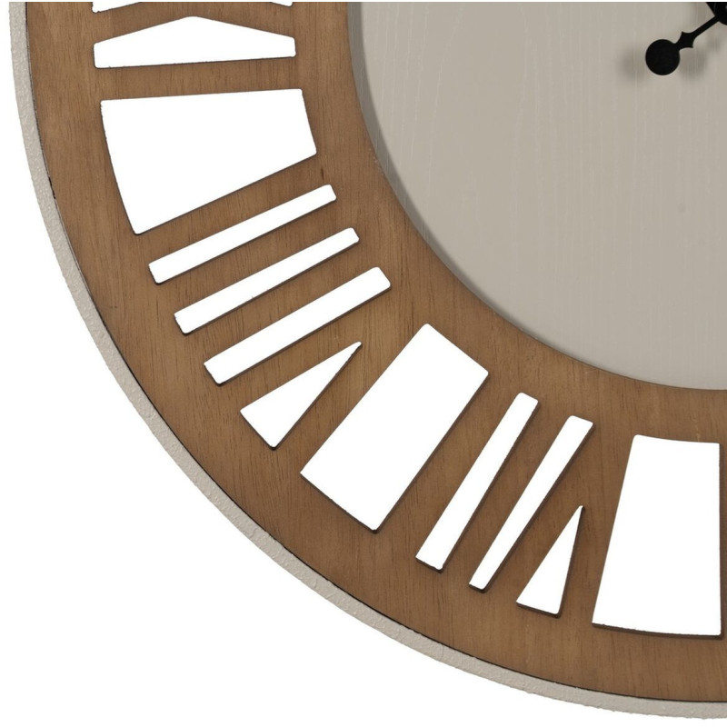 Grande Horloge murale moderne Ronde 68 cm en Bois MDF Métal Naturel Escalona - 5
