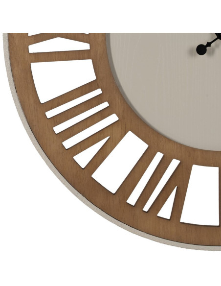 Grande Horloge murale moderne Ronde 68 cm en Bois MDF Métal Naturel Escalona - 5