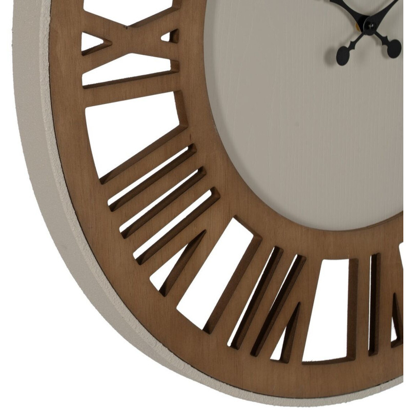 Grande Horloge murale moderne Ronde 68 cm en Bois MDF Métal Naturel Escalona - 6