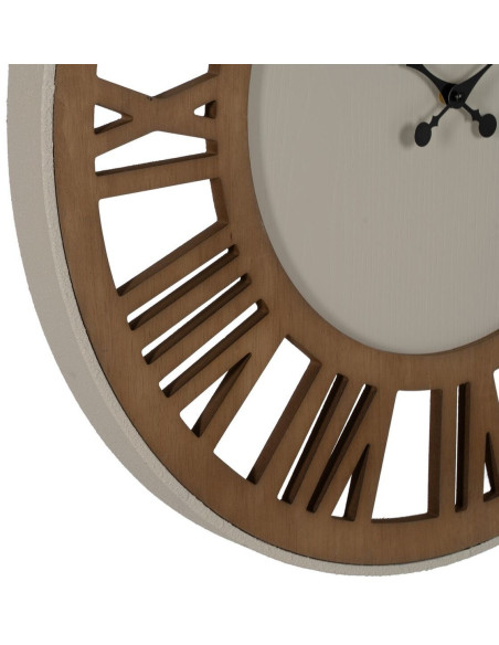Grande Horloge murale moderne Ronde 68 cm en Bois MDF Métal Naturel Escalona - 6