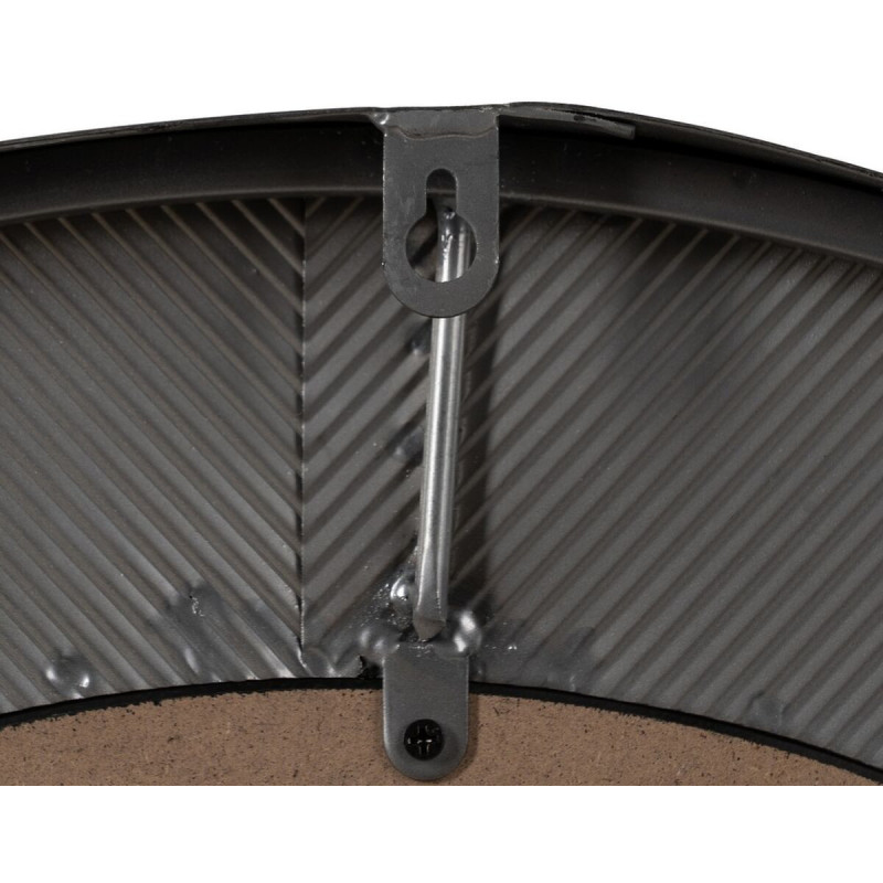 Horloge murale moderne Ronde 60 cm en Métal Bois MDF Noir Doré Alquezar - 7