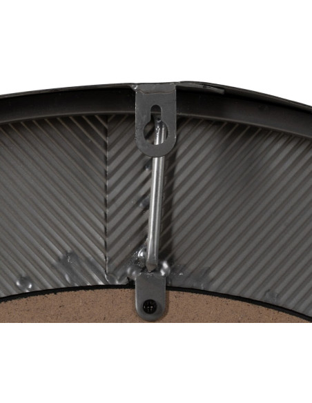 Horloge murale moderne Ronde 60 cm en Métal Bois MDF Noir Doré Alquezar - 7