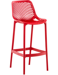 Tabouret de bar Avec dossier Stephen en Polypropylène Rouge - 1